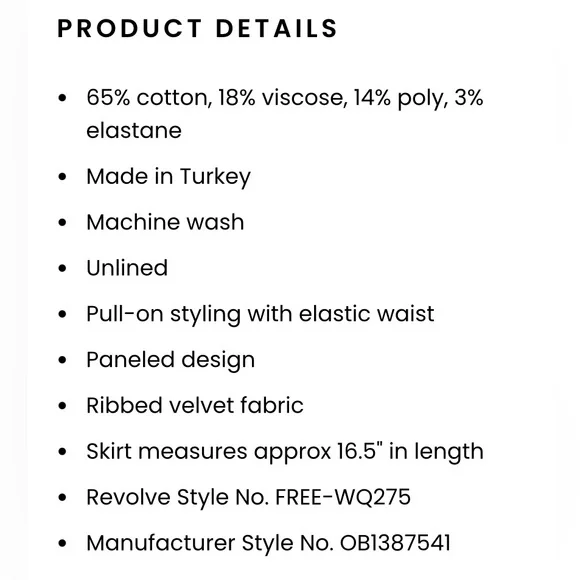 Free People NWT REVOLVE Camden Ribbed Black Mini Skirt NWT Small - Picture 10 of 11